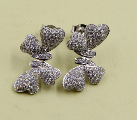 925 Sterling Silver Stud Earrings dengan Kubic Zirconia Stones Knot Earring Stud Knot Set Party Anniversary Gift For Love