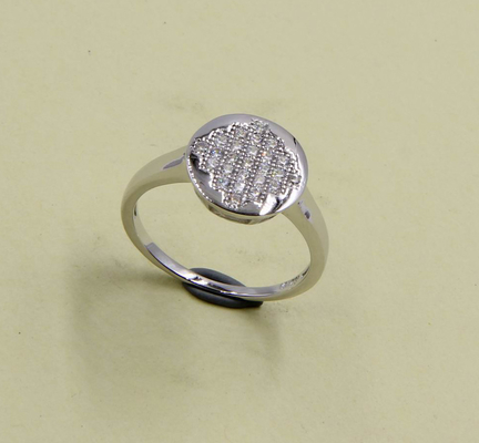 AAA Grade Kubic Zirconia Round Ring dalam Sterling Perak 925 Sterling Perak cz cincin diukir cincin perak 925 cincin perak