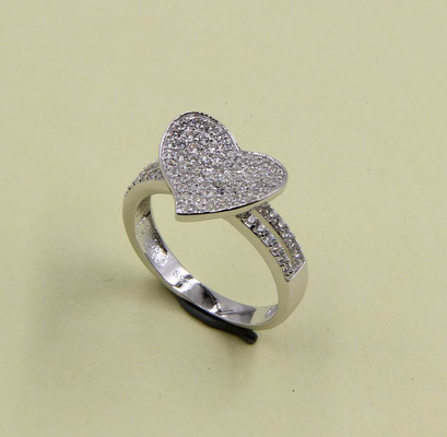 Cincin Hati Elegant 925 Sterling Perak Cincin Dengan AAA CZ Pave Seting Di Bulat Oval Hati Dan Marquis Bentuk