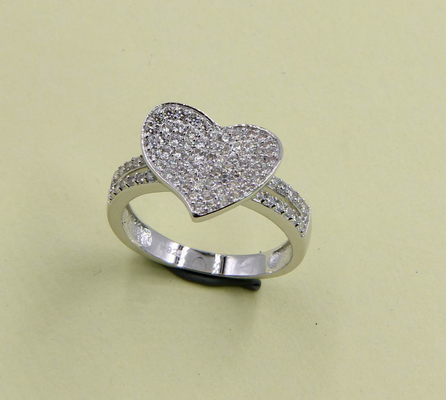 Cincin Hati Elegant 925 Sterling Perak Cincin Dengan AAA CZ Pave Seting Di Bulat Oval Hati Dan Marquis Bentuk