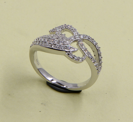 925 Perak berkilauan Berbentuk Hati CZ Cincin sentuhan Keindahan Perak Sterling Cinta Cincin Perak