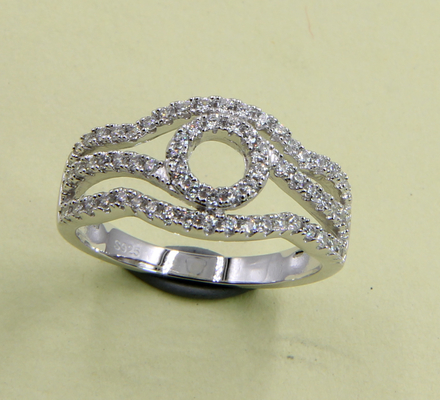 Sterling Perak Cincin Petit Prong Pave CZ Pear Heart Chevron Oval Bulat Evil Eye Sterling Perak Mawar Cincin Sterling