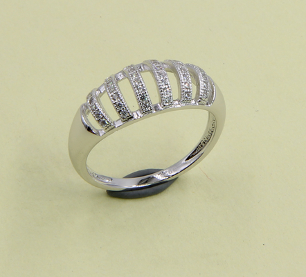 925 Sterling Perak CZ Cincin Dengan Pengaturan Pave Bulat Marquise Oval Heart Kubic Zirconia Perak Biasa Cincin Modern