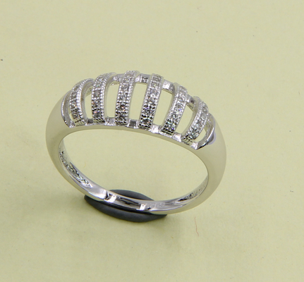 925 Sterling Perak CZ Cincin Dengan Pengaturan Pave Bulat Marquise Oval Heart Kubic Zirconia Perak Biasa Cincin Modern