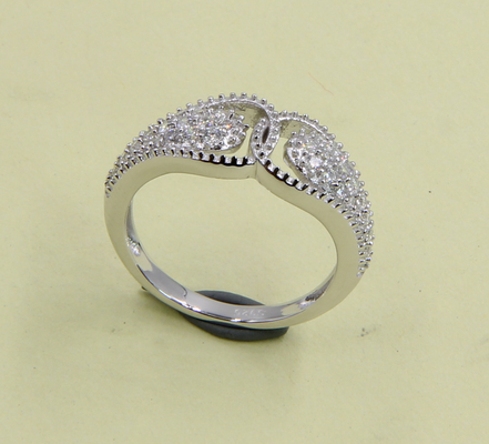 925 Sterling Silver Bands With Cubic Zirconia Batu permata di jantung dan bentuk oval Sterling Silver Cubic Zirconia Rings