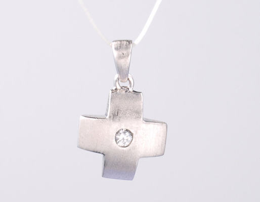 New Cross Koleksi 925 Sterling Silver Religious Pendant dengan berkilau kubik Zirconia es Crossd keluar liontin