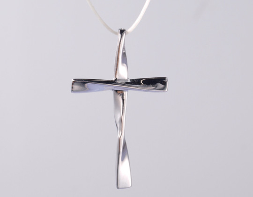18K White Gold Diamond Sterling Silver Cross Plain Shining Pendant 925 Religious Pendant Casual to Formal Christmas gif