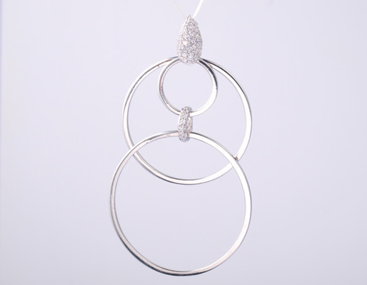 Lingkaran Bentuk Koleksi Geometri Liontin dengan CZ Batu 925 Perak Sterling Perhiasan Aksesoris Perak sterling perak liontin perak cz liontin Geometri