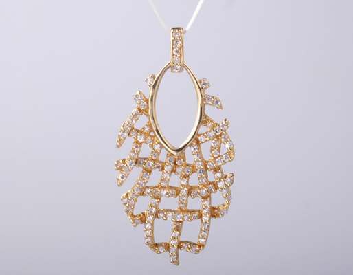 18K Gold Geometric Series Pendant Zirconia Cross Necklace 925 Silver CZ Pendant