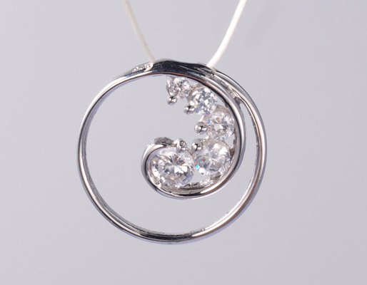 Infinity Hollow Circle 1.25mm/1.5mm Geometric Series 925 Sterling Silver Zircon Pendant Dengan Laser Atau Logo Terukir