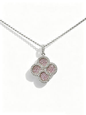 2026 Panas Musim Panas 925 Perak CZ Pendant dengan Apple Hijau Putih AAA CZ Batu-batu Lucky Bunga berbentuk Pendant Perhiasan Rhodium Plated for Prosperity Longevity Perhiasan