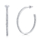 Hoops Netflix 925 Silver CZ Earrings Rose Gold 40mm Anting Hoop untuk Wanita