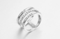 2.52g Cincin Pertunangan Buatan Tangan Kustom AAA Cubic Zirconia Anniversary Rings