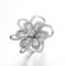 Cincin pertunangan bunga 925 Sterling Silver CZ Rings Bunga Ganda