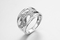 Round Hole Cubic Zirconia Eternity Ring 4.93g Sterling Silver Rings Untuk Wanita