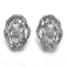 Anting Pejantan Berlian 925 Silver CZ Earrings Swirl White Round Clip on