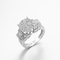 Empat Kolom Inlaids 925 Silver CZ Rings 5.8g Unisex Silver Wedding Rings