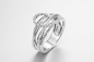 Heart Clasped 925 Silver CZ Rings 10.79g Pandora Heart Ring Clear Cubic Zirconia Sterling Silver