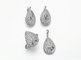Huruf Ukiran Perak 925 Perhiasan Set Wanita Sterling Silver Conch Earrings
