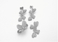 Busur Empat Hati 925 Perak CZ Stud Heart Earrings Kecil Silver Hoop Studs