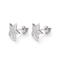 Pasangan Cubic Zirconia Star Stud Earrings 1.37g Sterling Silver Pentagram Earrings