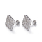 Gambar Geometris 925 Silver CZ Earrings Unisex Octagon Stud Earrings