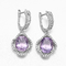 Ungu 925 Sterling Silver Gemstone Earrings 2.6g Amethyst Drop Earrings