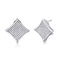 Bentuk Tetragonal 925 Silver CZ Earrings 1.25mm 0.16g Berat Batu