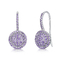 AAA+ 925 Sterling Silver Gemstone Earrings Ungu Berlian Berbentuk Daun Untuk Wanita