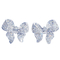 Platinum Diamond Bow Stud Earrings 0.10ct VS Clarity 4.5gram Disesuaikan