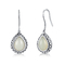 Ukiran 925 Sterling Silver Gemstone Earrings 5.63g Pear Shaped White Jade