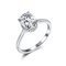 925 Silver Moissanite Round Engagement Ring 6.0mm Keabadian Untuk Wanita
