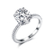 925 Sterling Silver Diamond Engagement Rings 6.0mm Berbentuk Bulat Gaya Mulia