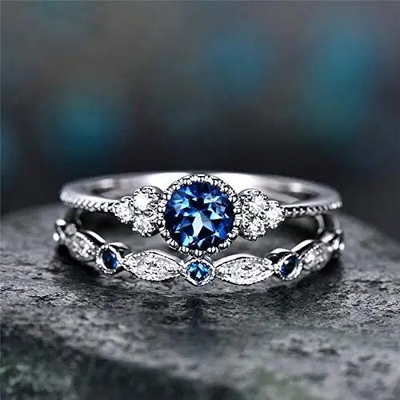 Cincin Cincin Berlian Wanita 3.0mm, Cincin Pertunangan Berlian Perak Sterling 925
