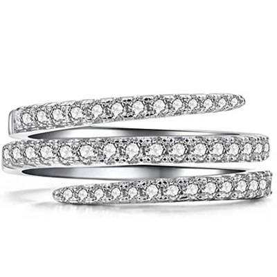 Berbentuk Bulat Cincin Cz Perak 925, Cincin Pertunangan Berlian Pernikahan Zirkonia