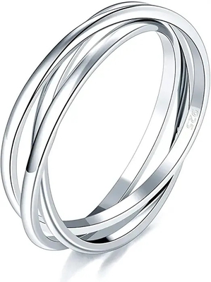 Cincin CZ Perak Sterling 925 Tipis, Cincin Perak Sterling Solid 4.20g