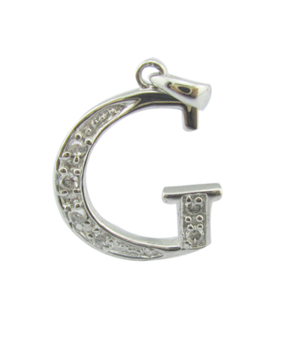 G Huruf 1.25mm/1.5mm Batu 925 Perak CZ Pendant Murah dan Elegan Perak Sterling Pendant Perak Alfabet berlian