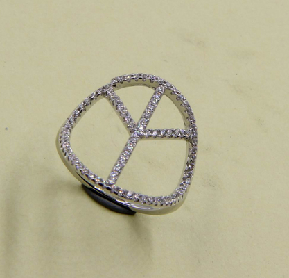 Perak Sterling Potongan Bulat Kubik Zirconia Perhiasan berkilauan Perhiasan perak sederhana Perhiasan Perdamaian Perhiasan Tumpuk Perhiasan perak