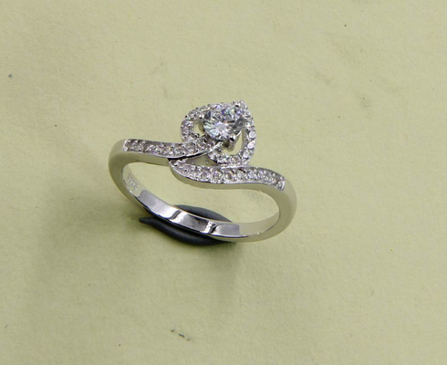 Snake Sparkling Radiant Cut Pear / Oval / Bulat / Chevron 925 Sterling Perak CZ Cincin Untuk Pria Dan Wanita Perak Modern
