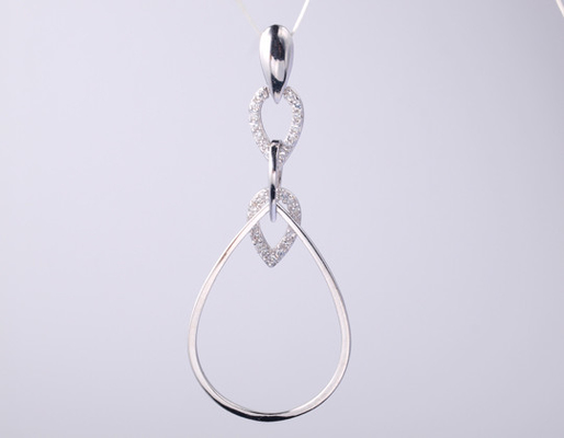 Teardrop Pear Drop Shape Geometric Collection Pendant dengan CZ Stones 925 Sterling Perak Perhiasan Aksesoris Perak