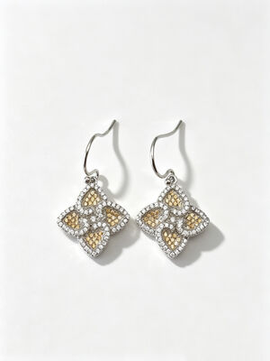 2026 Summer Silver Earrings Sterling CZ Pointy Lucky Four-Leaf Clover Berwarna-warni Champagne Hitam +CZ Cocok untuk acara kasual dan formal Dangle Earring Hook, Cute Sterling Silver Earrings