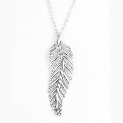 925 Sterling Silver Daun Bentuk Liontin PVD Plating Tiffany Liontin Kalung